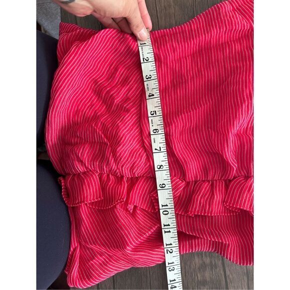 Keepsake the Label Ruched Ruffled Red White Striped Cami Midi Dress Size S - Picture 14 of 14